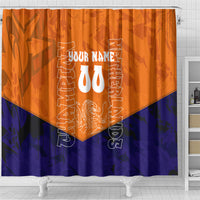 Personalized Netherlands Football Lion Shower Curtain Oranje Pride Holland National Flag Graffiti Art
