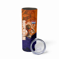 Personalized Netherlands Football Lion Skinny Tumbler Oranje Pride Holland National Flag Graffiti Art