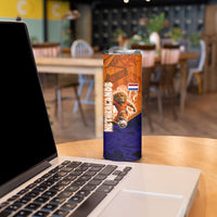Personalized Netherlands Football Lion Skinny Tumbler Oranje Pride Holland National Flag Graffiti Art