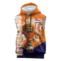 Personalized Netherlands Football Lion Sleeveless Hoodie Oranje Pride Holland National Flag Graffiti Art