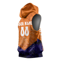 Personalized Netherlands Football Lion Sleeveless Hoodie Oranje Pride Holland National Flag Graffiti Art