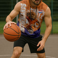 Personalized Netherlands Football Lion Sleeveless Hoodie Oranje Pride Holland National Flag Graffiti Art