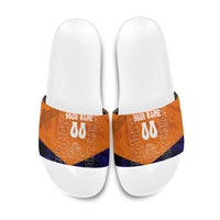 Personalized Netherlands Football Lion Slide Sandals Oranje Pride Holland National Flag Graffiti Art