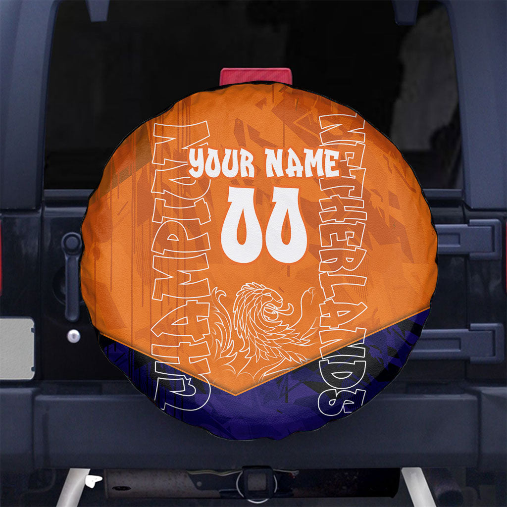 Personalized Netherlands Football Lion Spare Tire Cover Oranje Pride Holland National Flag Graffiti Art