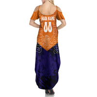 Personalized Netherlands Football Lion Summer Maxi Dress Oranje Pride Holland National Flag Graffiti Art