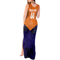 Personalized Netherlands Football Lion Tank Maxi Dress Oranje Pride Holland National Flag Graffiti Art