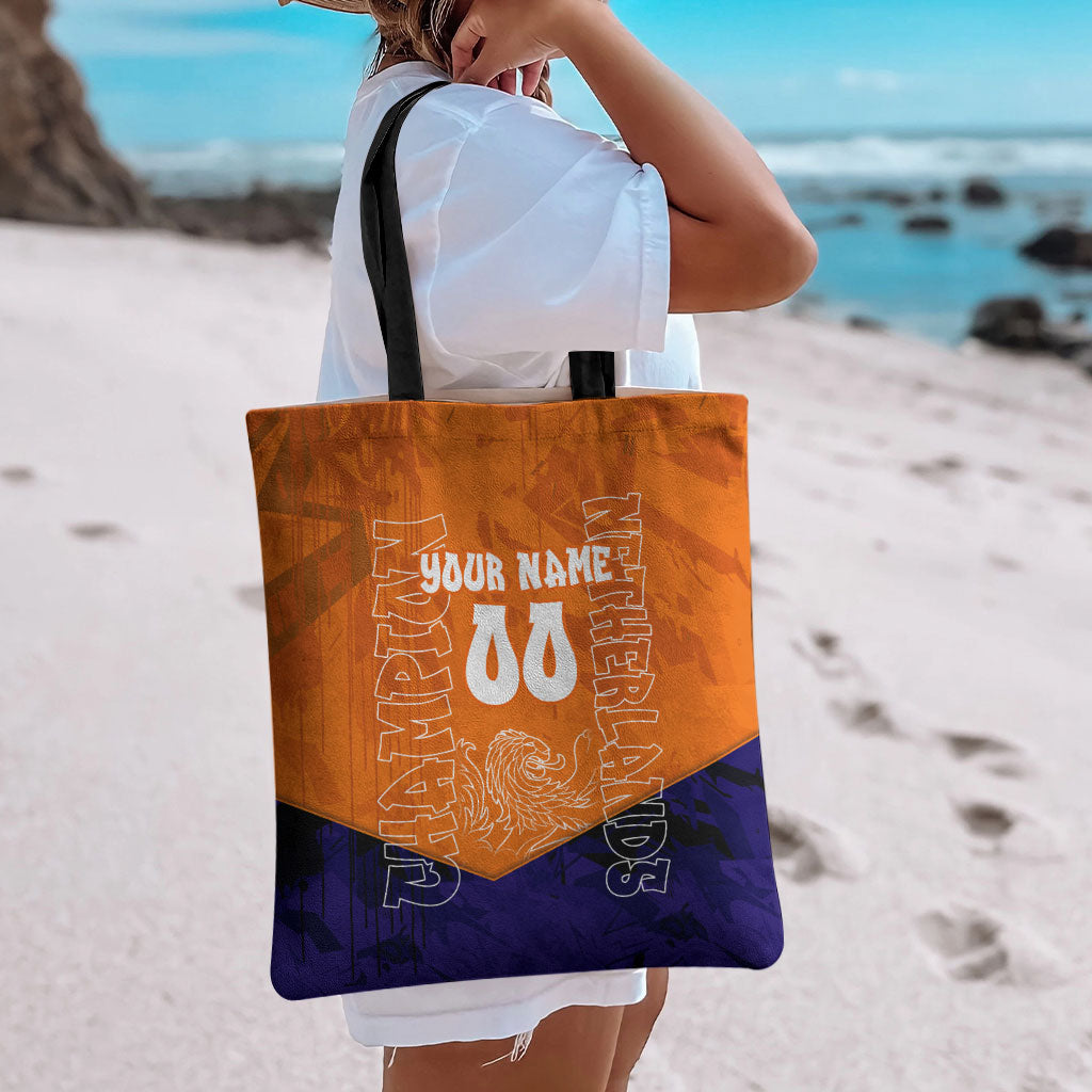 Personalized Netherlands Football Lion Tote Bag Oranje Pride Holland National Flag Graffiti Art