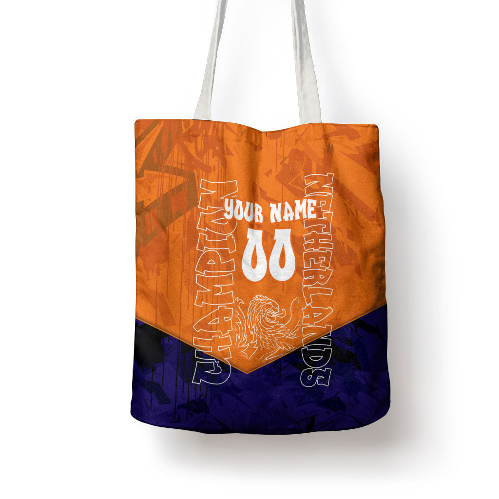 Personalized Netherlands Football Lion Tote Bag Oranje Pride Holland National Flag Graffiti Art