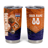 Personalized Netherlands Football Lion Tumbler Cup Oranje Pride Holland National Flag Graffiti Art