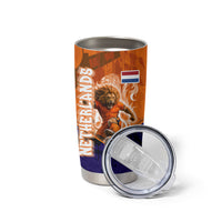 Personalized Netherlands Football Lion Tumbler Cup Oranje Pride Holland National Flag Graffiti Art