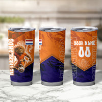 Personalized Netherlands Football Lion Tumbler Cup Oranje Pride Holland National Flag Graffiti Art