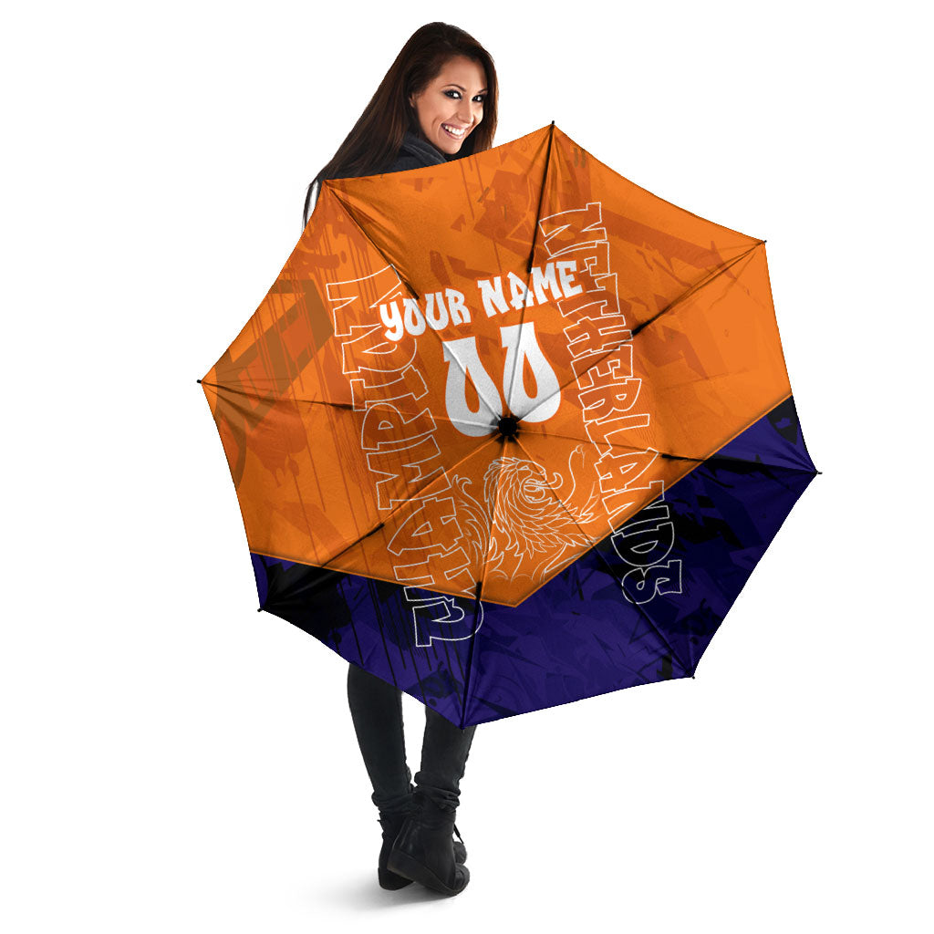 Personalized Netherlands Football Lion Umbrella Oranje Pride Holland National Flag Graffiti Art