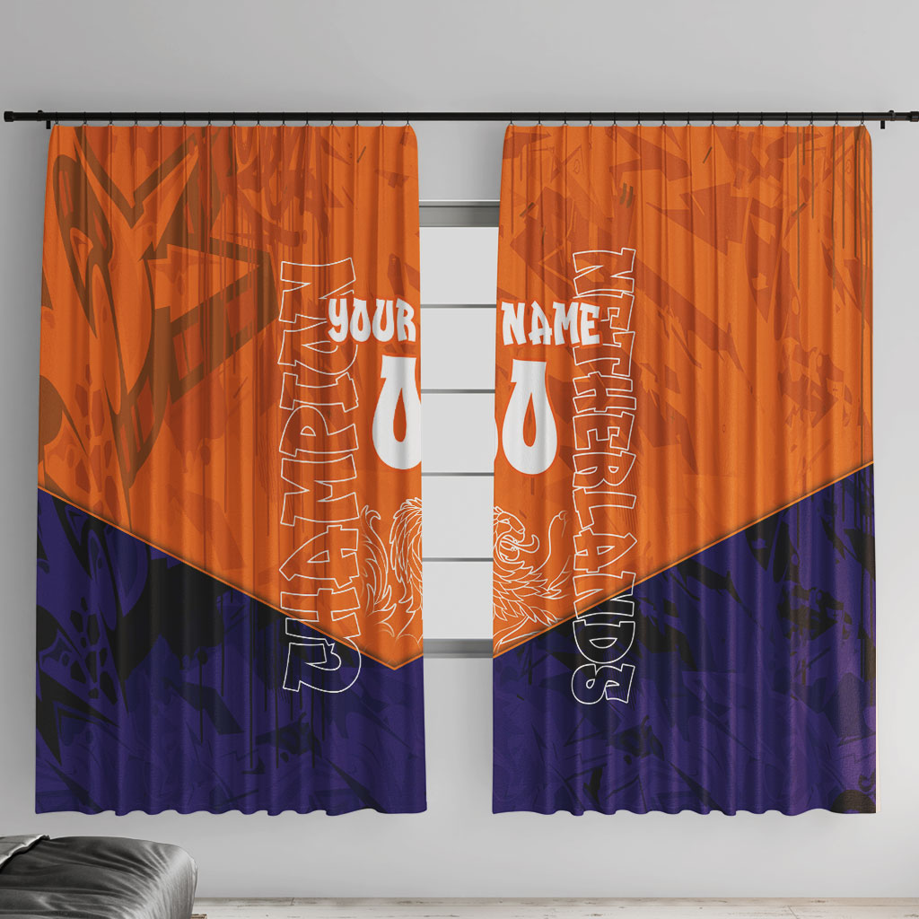 Personalized Netherlands Football Lion Window Curtain Oranje Pride Holland National Flag Graffiti Art