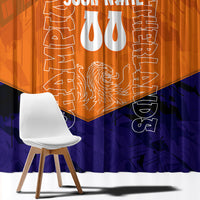Personalized Netherlands Football Lion Window Curtain Oranje Pride Holland National Flag Graffiti Art