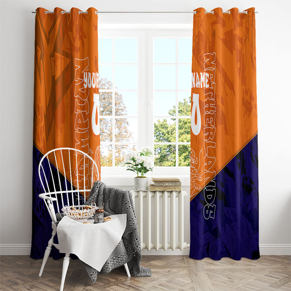 Personalized Netherlands Football Lion Window Curtain Oranje Pride Holland National Flag Graffiti Art