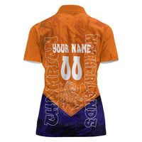 Personalized Netherlands Football Lion Women Polo Shirt Oranje Pride Holland National Flag Graffiti Art