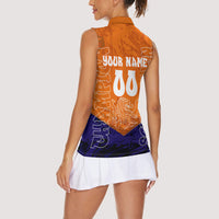 Personalized Netherlands Football Lion Women Sleeveless Polo Shirt Oranje Pride Holland National Flag Graffiti Art