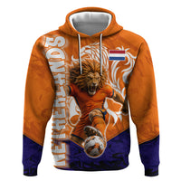Personalized Netherlands Football Lion Zip Hoodie Oranje Pride Holland National Flag Graffiti Art