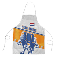 Personalized Netherlands Football Apron Dutch Lion Heritage Mascot Flame Swirl
