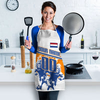 Personalized Netherlands Football Apron Dutch Lion Heritage Mascot Flame Swirl