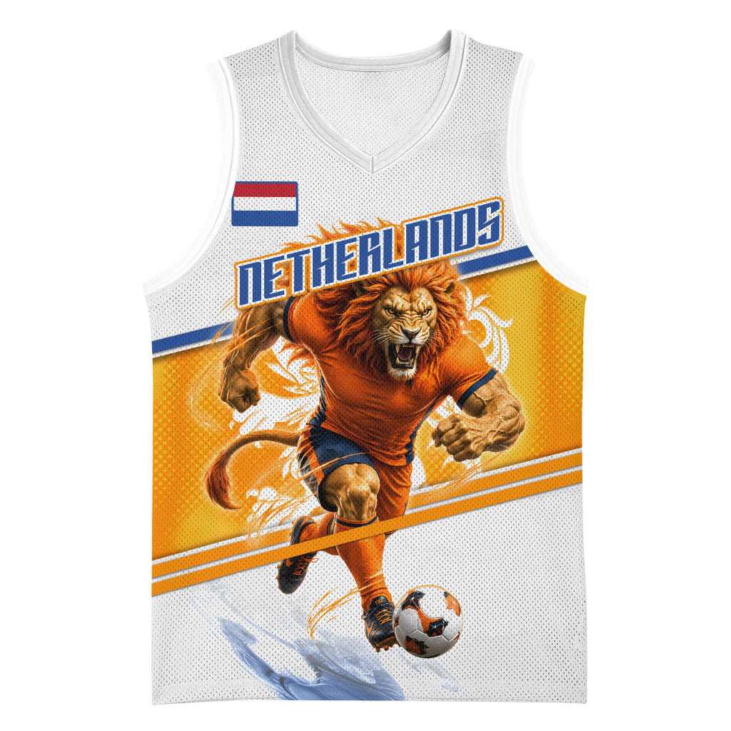 Personalized Netherlands Football Basketball Jersey Dutch Lion Heritage Mascot Flame Swirl