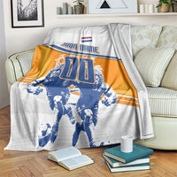 Personalized Netherlands Football Blanket Dutch Lion Heritage Mascot Flame Swirl