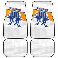 Personalized Netherlands Football Car Mats Dutch Lion Heritage Mascot Flame Swirl