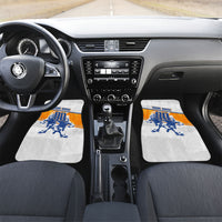 Personalized Netherlands Football Car Mats Dutch Lion Heritage Mascot Flame Swirl