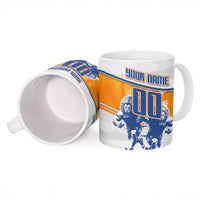 Personalized Netherlands Football Ceramic Mug Dutch Lion Heritage Mascot Flame Swirl