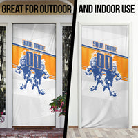 Personalized Netherlands Football Door Cover Dutch Lion Heritage Mascot Flame Swirl