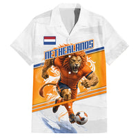 Personalized Netherlands Football Hawaiian Shirt Dutch Lion Heritage Mascot Flame Swirl