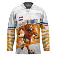 Personalized Netherlands Football Hockey Jersey Dutch Lion Heritage Mascot Flame Swirl