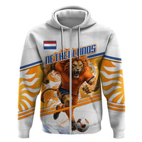 Personalized Netherlands Football Hoodie Dutch Lion Heritage Mascot Flame Swirl