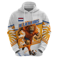 Personalized Netherlands Football Hoodie Dutch Lion Heritage Mascot Flame Swirl