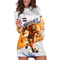 Personalized Netherlands Football Hoodie Dress Dutch Lion Heritage Mascot Flame Swirl