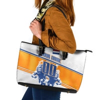 Personalized Netherlands Football Leather Tote Bag Dutch Lion Heritage Mascot Flame Swirl