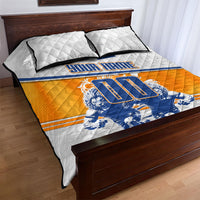 Personalized Netherlands Football Quilt Bed Set Dutch Lion Heritage Mascot Flame Swirl