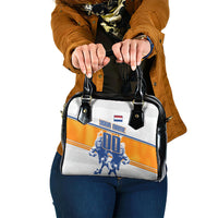 Personalized Netherlands Football Shoulder Handbag Dutch Lion Heritage Mascot Flame Swirl