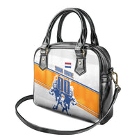 Personalized Netherlands Football Shoulder Handbag Dutch Lion Heritage Mascot Flame Swirl