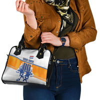 Personalized Netherlands Football Shoulder Handbag Dutch Lion Heritage Mascot Flame Swirl