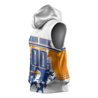 Personalized Netherlands Football Sleeveless Hoodie Dutch Lion Heritage Mascot Flame Swirl