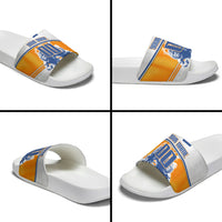 Personalized Netherlands Football Slide Sandals Dutch Lion Heritage Mascot Flame Swirl