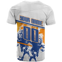 Personalized Netherlands Football T Shirt Dutch Lion Heritage Mascot Flame Swirl