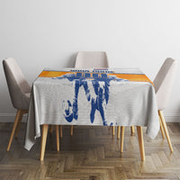 Personalized Netherlands Football Tablecloth Dutch Lion Heritage Mascot Flame Swirl