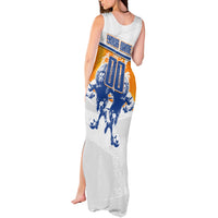 Personalized Netherlands Football Tank Maxi Dress Dutch Lion Heritage Mascot Flame Swirl