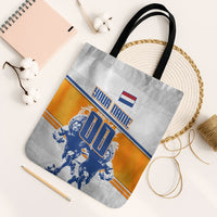 Personalized Netherlands Football Tote Bag Dutch Lion Heritage Mascot Flame Swirl