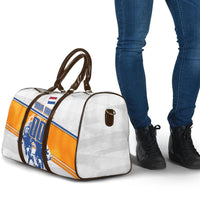 Personalized Netherlands Football Travel Bag Dutch Lion Heritage Mascot Flame Swirl