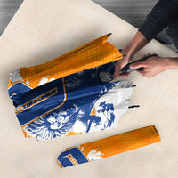 Personalized Netherlands Football Umbrella Dutch Lion Heritage Mascot Flame Swirl