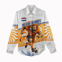 Personalized Netherlands Football Women Casual Shirt Dutch Lion Heritage Mascot Flame Swirl
