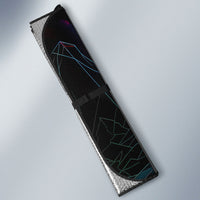 Retro Raccoon Eating Pizza Auto Sun Shade 80s Synthwave Pizza Arcade Neon Gaming Aesthetic